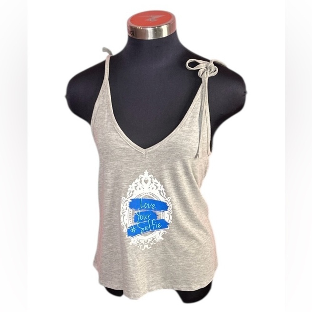 Venus Gray Tank Top with Love Your # Selfie Size Small
